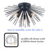 Indsutrial Sputnik Flush Mount Ceiling Light Black Light Fixture